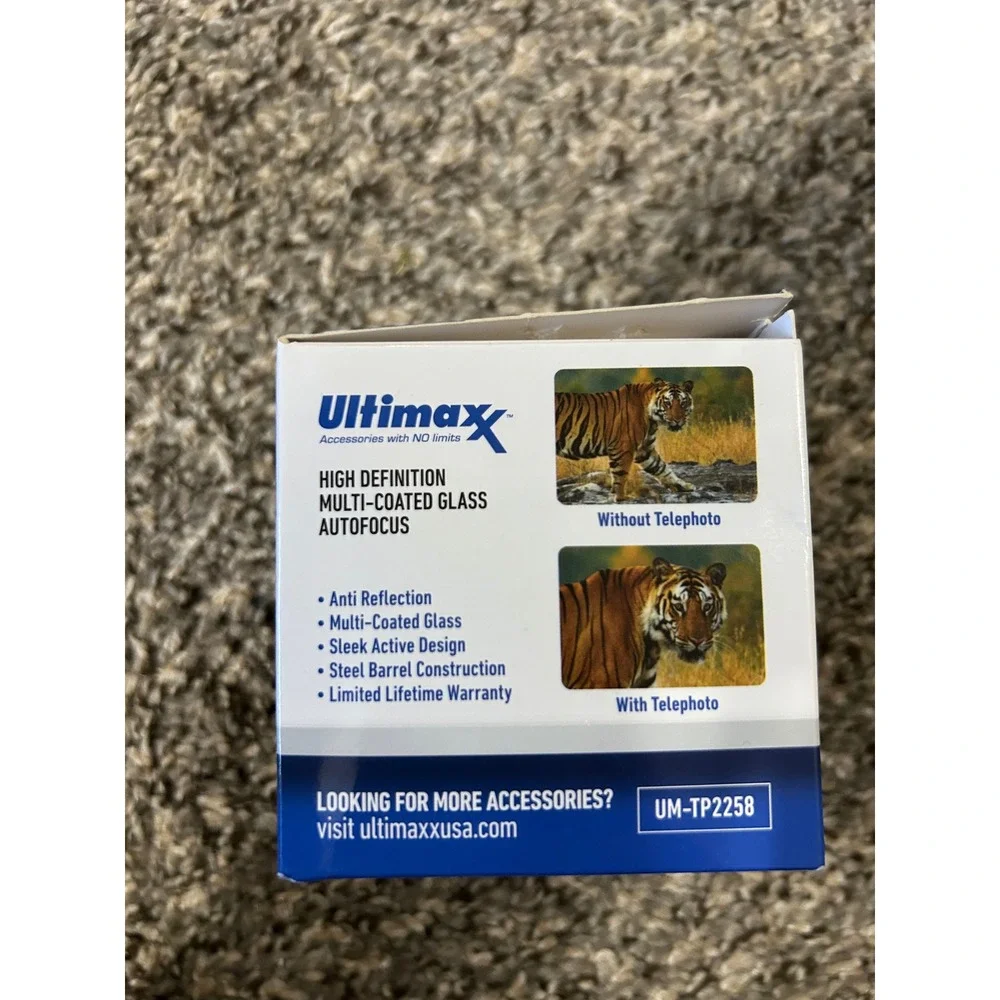Ultimaxx 58mm 2.2x Professional‎ Telephoto Lens HD, Multi-Coated Glass-AutoFocus